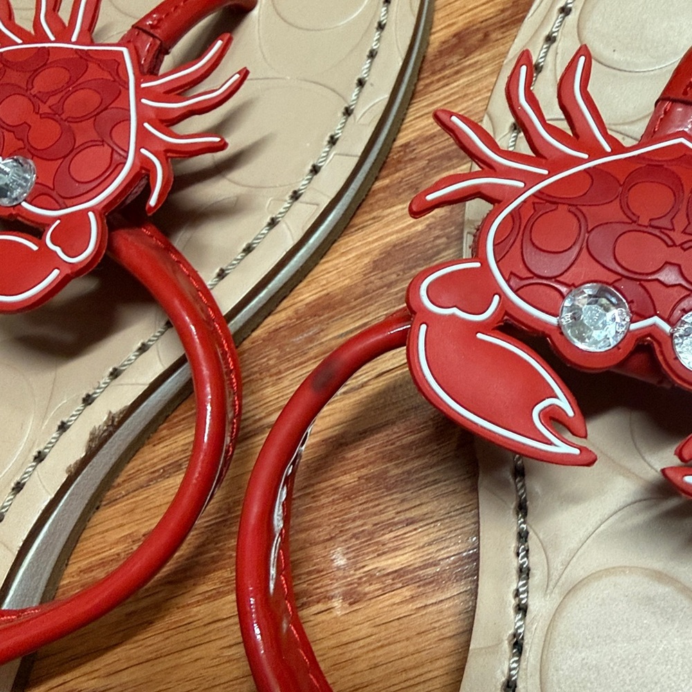 New Coach Marina Crab Sandals Flip Flops, Size 8.5 - Picture 4 of 4